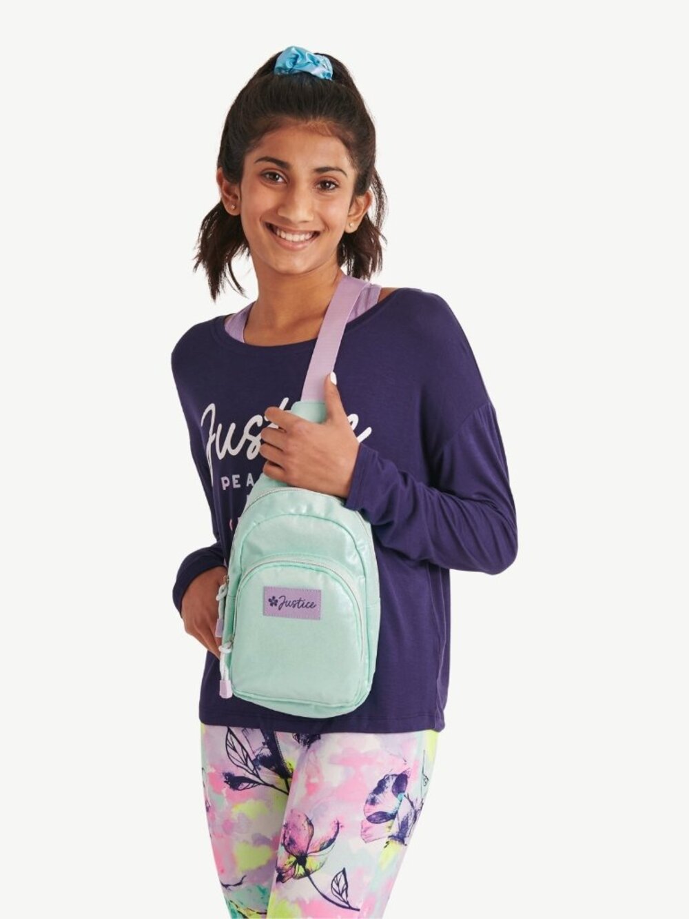 Justice Girl's Dome Sling Bag Blue